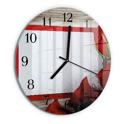 Round wall clock Roses