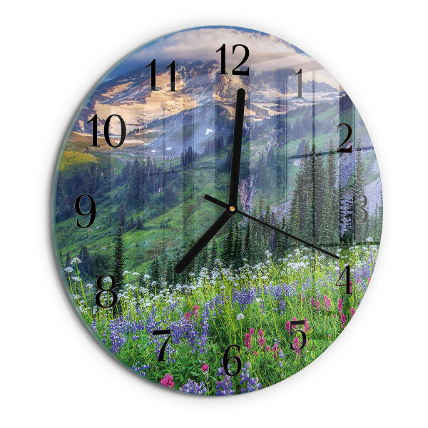 Round wall clock Meadow Mountain