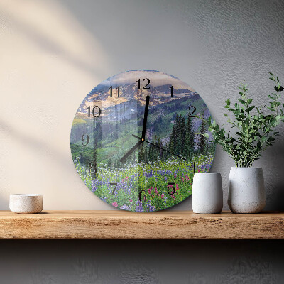 Round wall clock Meadow Mountain