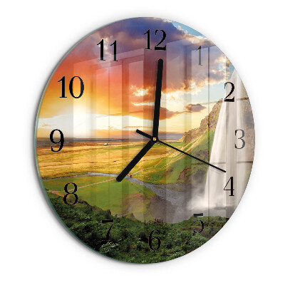 Round wall clock Waterfall