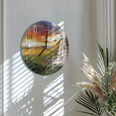 Round wall clock Waterfall