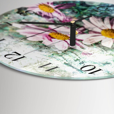 Round wall clock Flowers
