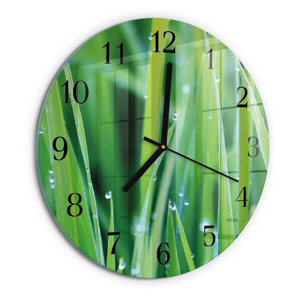 Round wall clock Grass