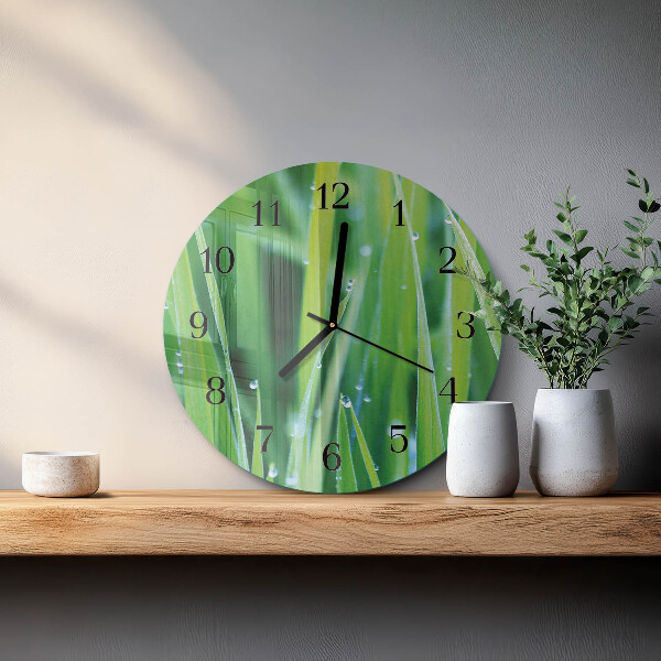 Round wall clock Grass
