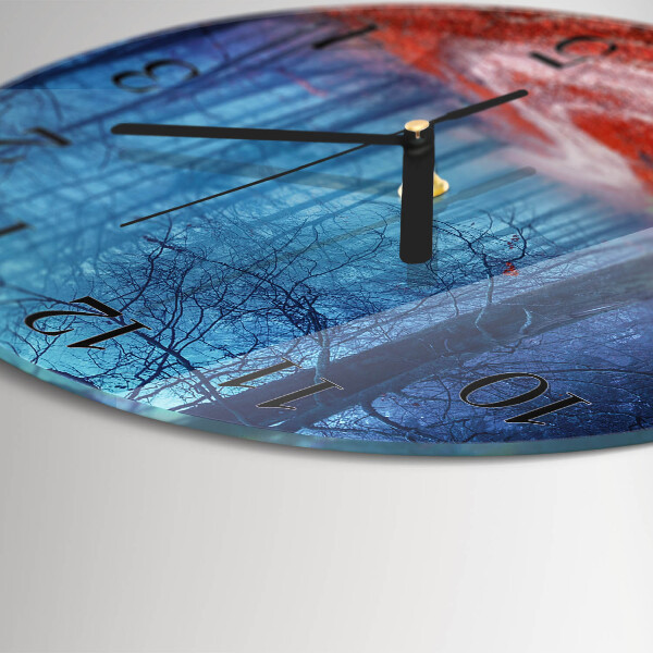 Round wall clock Forest Path