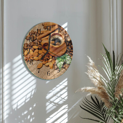 Round wall clock Cinnamon Almonds
