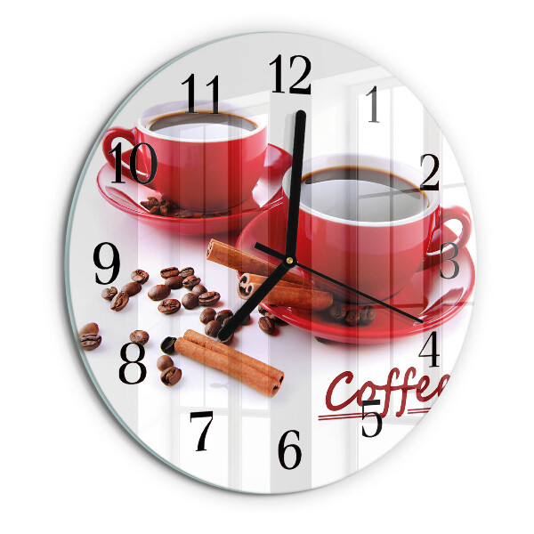 Round wall clock Cup of Coffee
