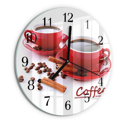 Round wall clock Cup of Coffee