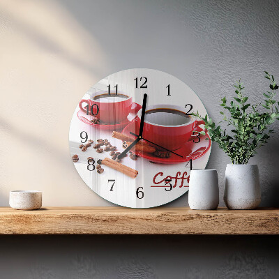 Round wall clock Cup of Coffee