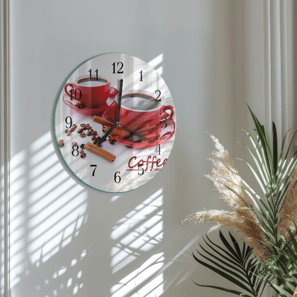 Round wall clock Cup of Coffee