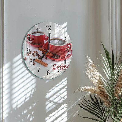 Round wall clock Cup of Coffee