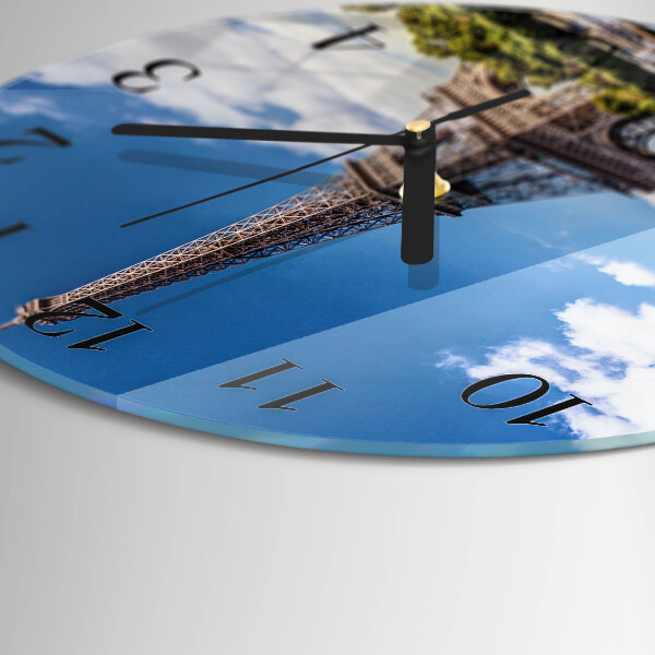 Round wall clock Eiffel Tower