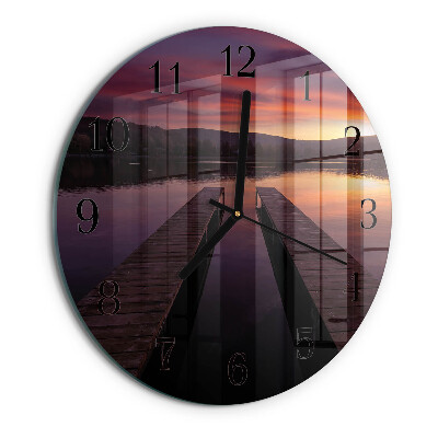 Round wall clock Sunset