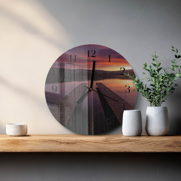 Round wall clock Sunset