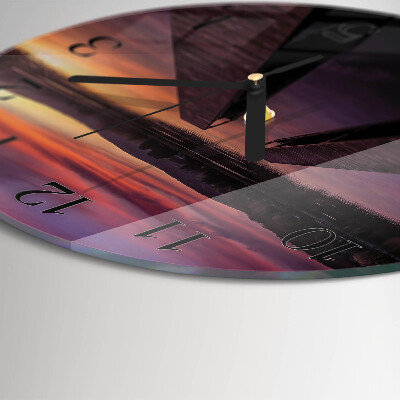 Round wall clock Sunset