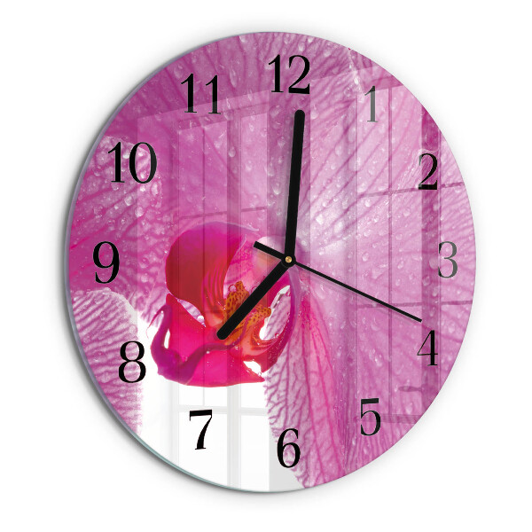 Round wall clock Orchid