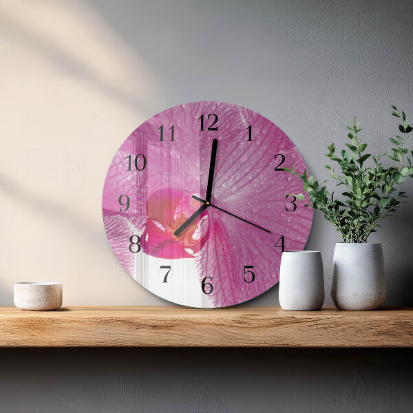 Round wall clock Orchid
