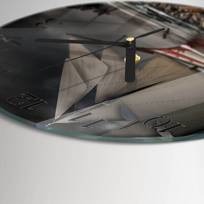 Round wall clock Sailboat