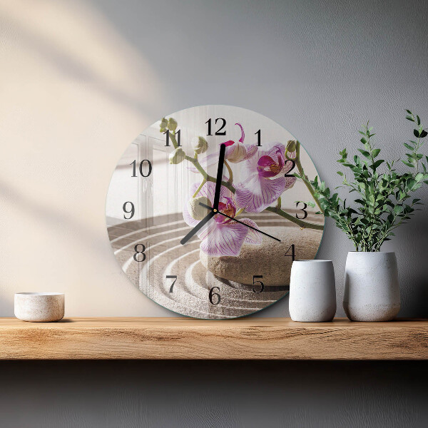 Round wall clock Sand Orchid