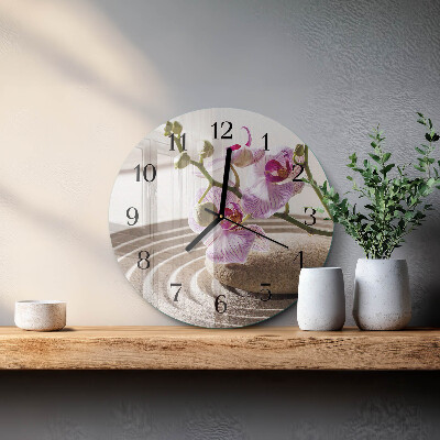 Round wall clock Sand Orchid