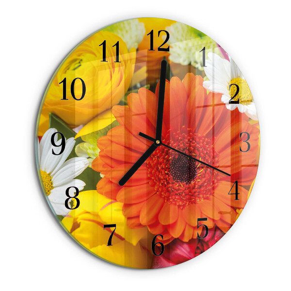 Round wall clock Flowers