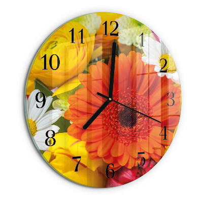 Round wall clock Flowers