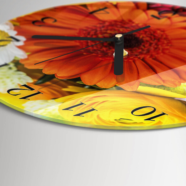 Round wall clock Flowers