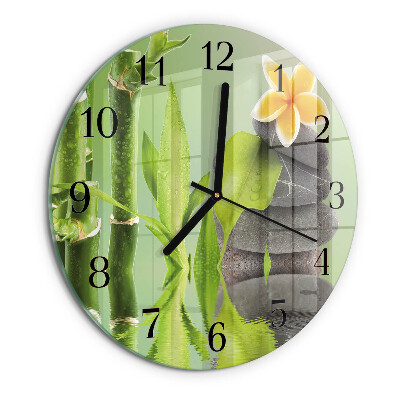 Round wall clock Bamboo Stones