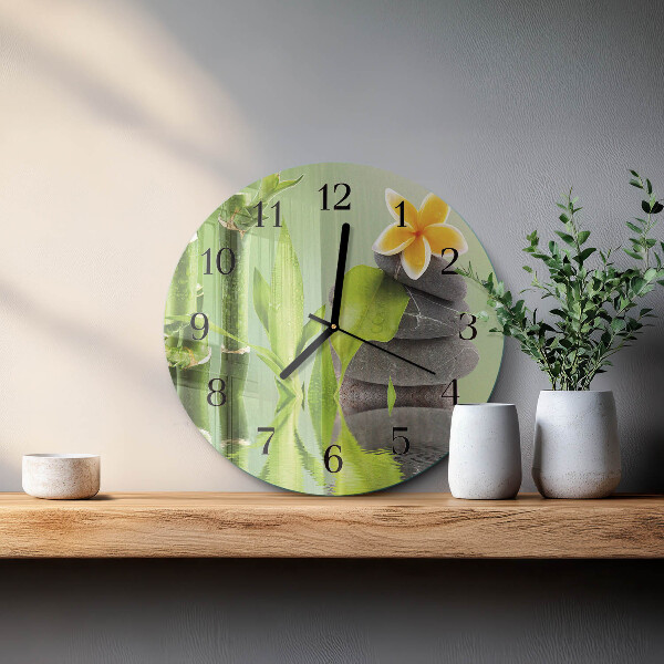 Round wall clock Bamboo Stones