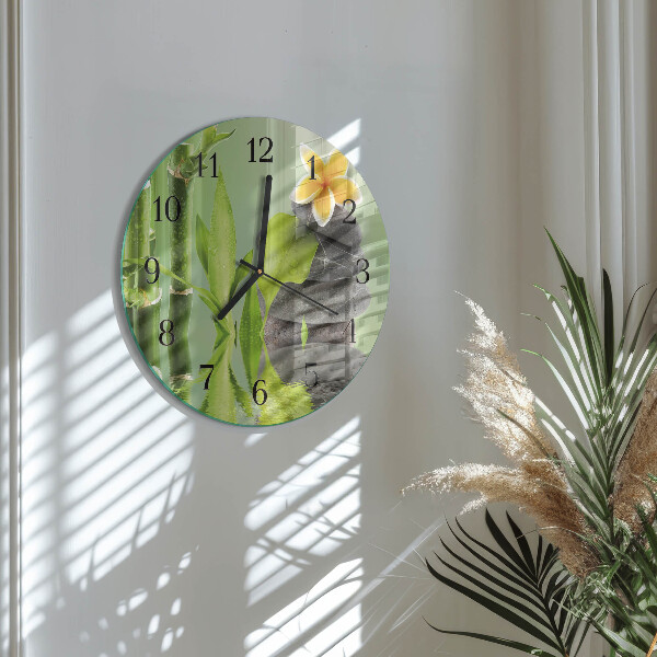 Round wall clock Bamboo Stones
