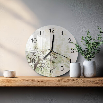 Round wall clock Tree