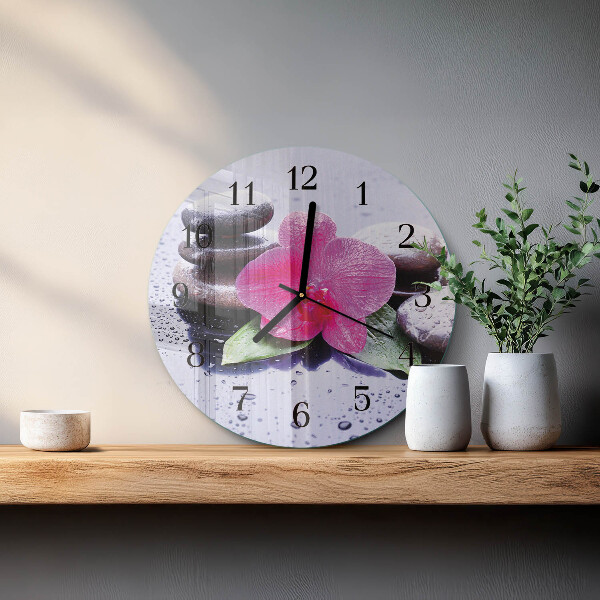 Round wall clock Orchid