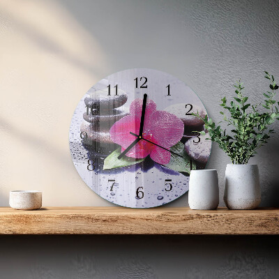 Round wall clock Orchid