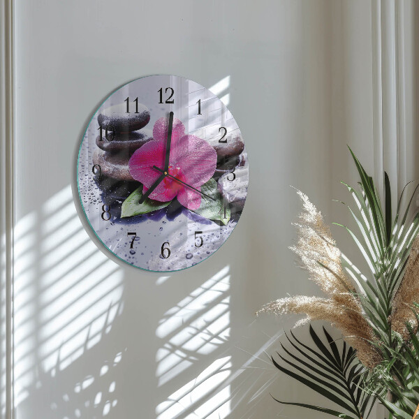 Round wall clock Orchid