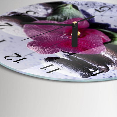 Round wall clock Orchid
