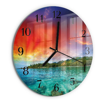 Round wall clock Landscape