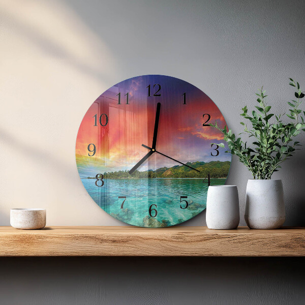 Round wall clock Landscape