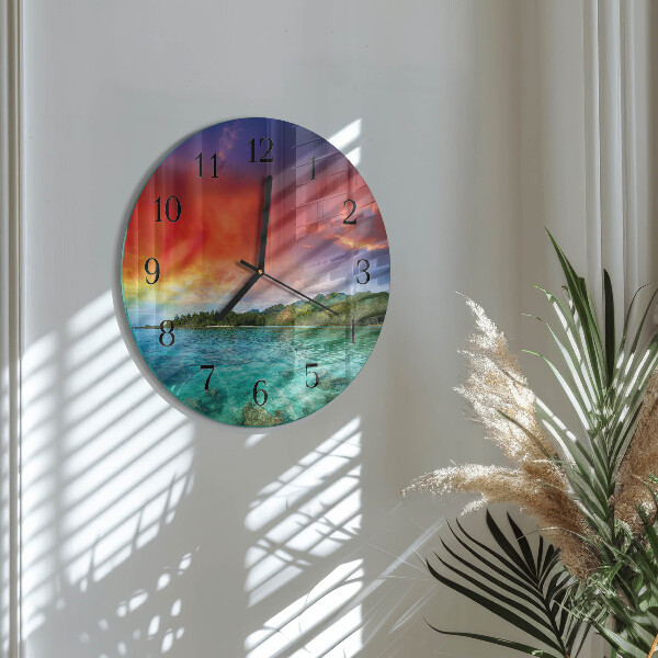 Round wall clock Landscape