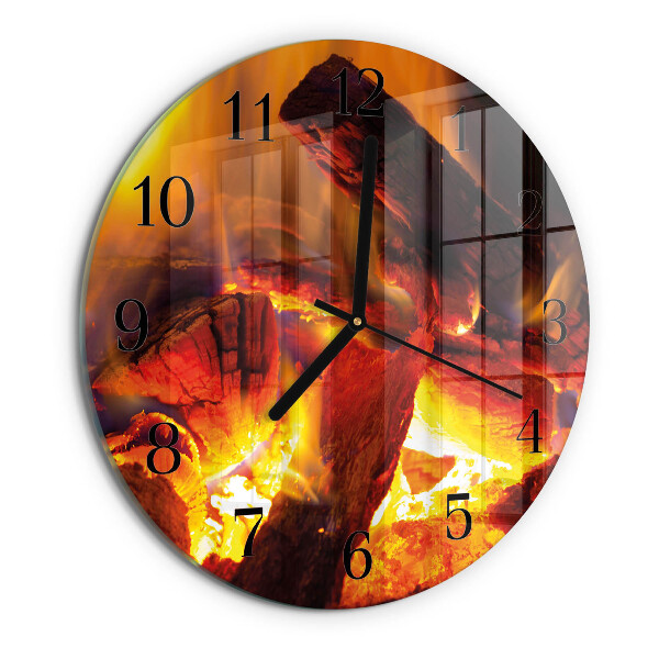 Round wall clock Fire