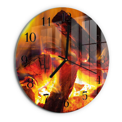Round wall clock Fire