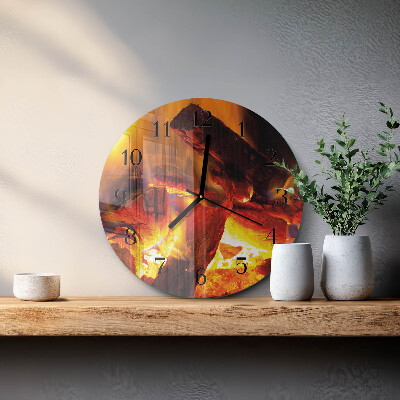 Round wall clock Fire