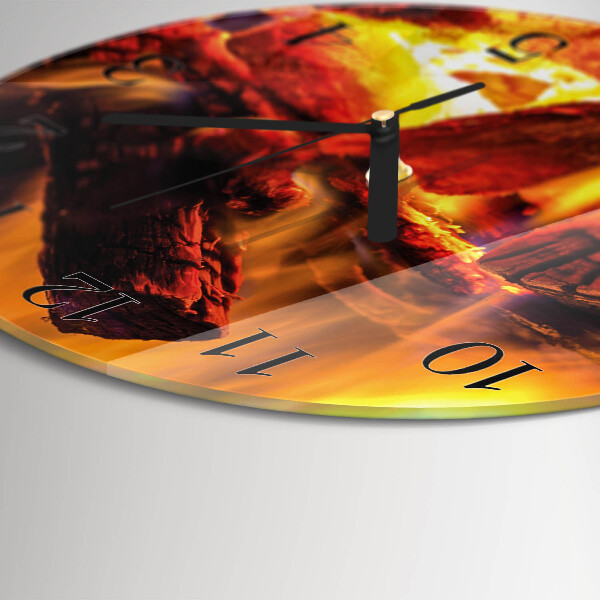 Round wall clock Fire