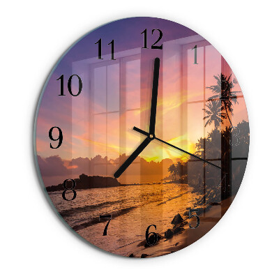 Round wall clock Sunset