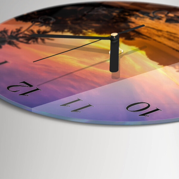 Round wall clock Sunset