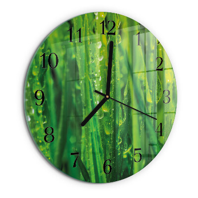 Round wall clock Grass