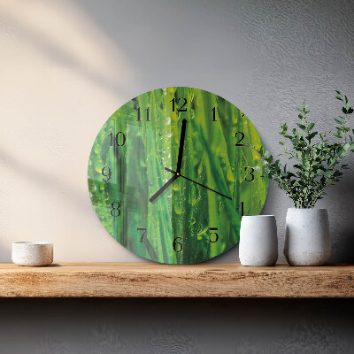 Round wall clock Grass