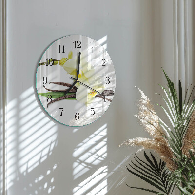 Round wall clock Vanilla Orchid