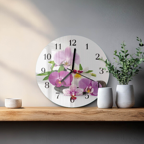 Round wall clock Orchid