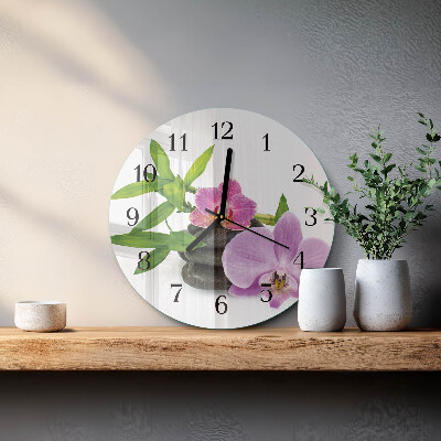Round wall clock Orchid