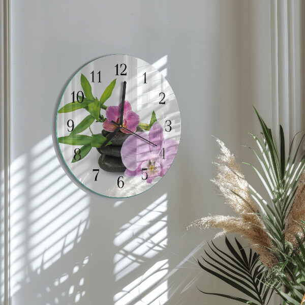 Round wall clock Orchid